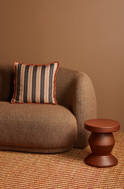 Suiting Stripe Black/Tan Cushion