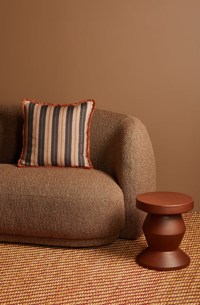 Suiting Stripe Black/Tan Cushion
