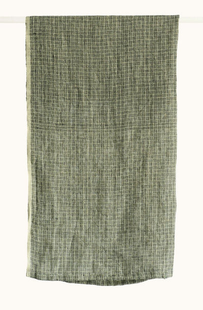 Natural Stripe Check Tea Towel