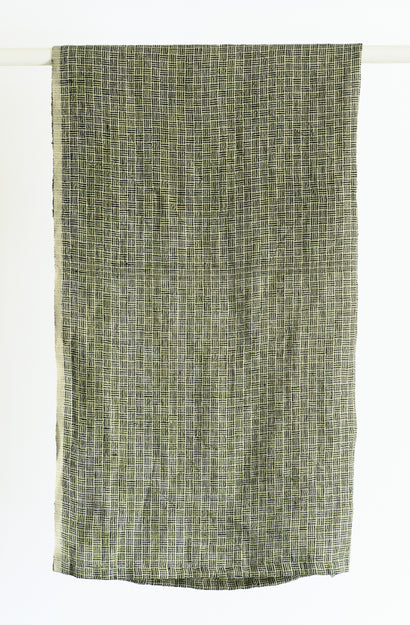 Natural Stripe Check Tea Towel