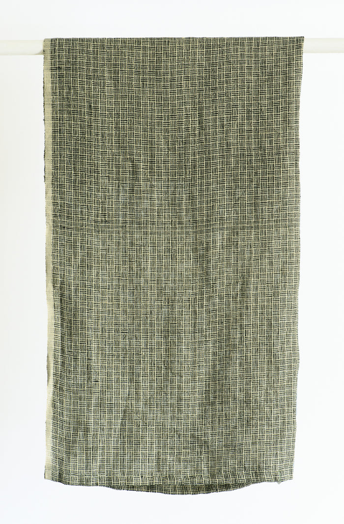 Natural Stripe Check Tea Towel