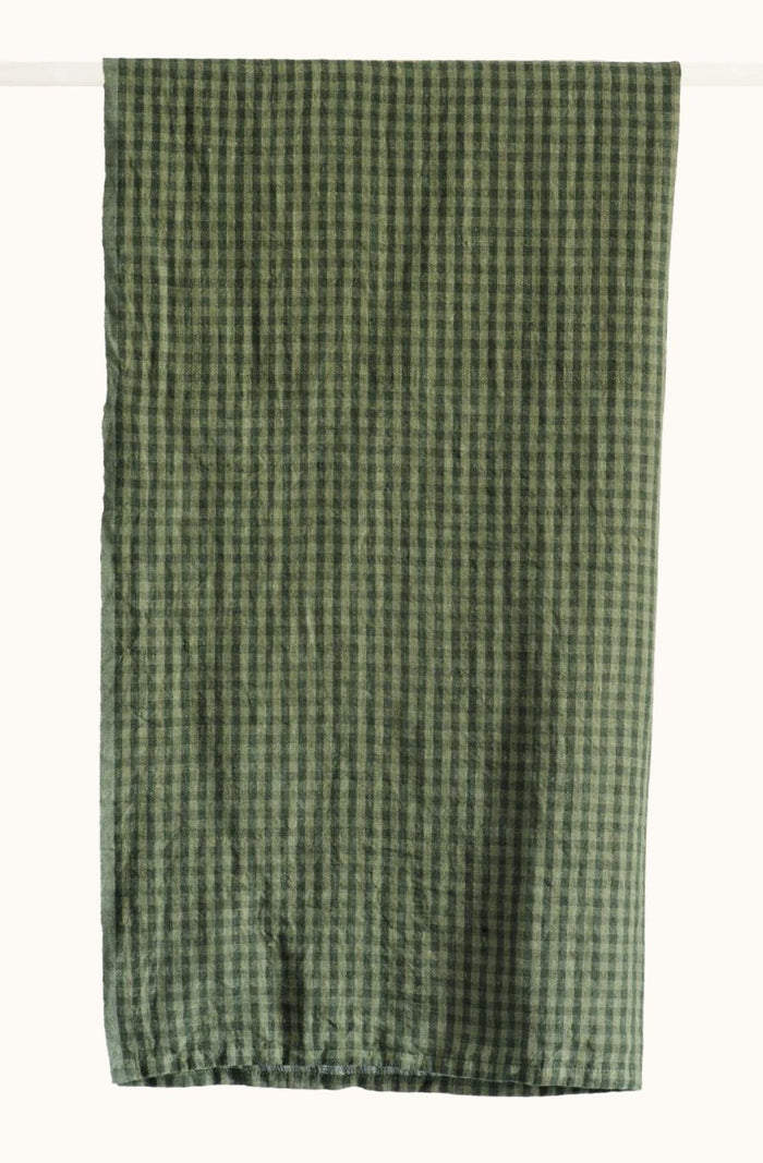Sage Check Tea Towel