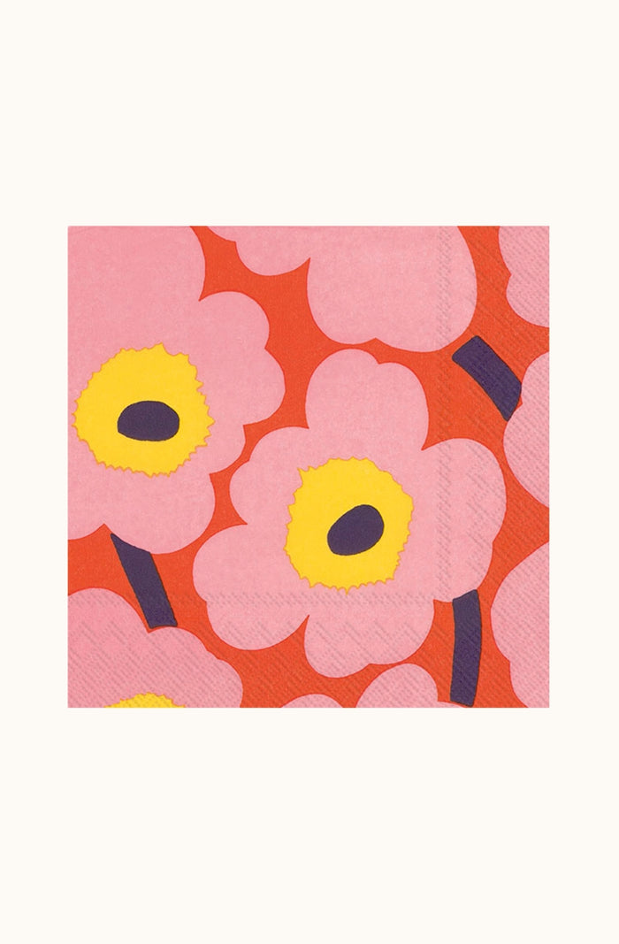 Unikko Rose Orange Napkin Set