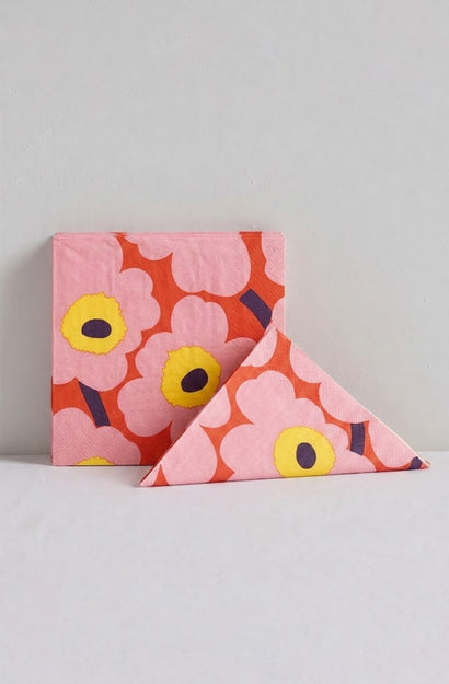 Unikko Rose Orange Napkin Set