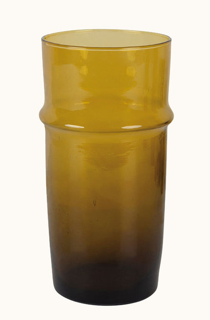 Moroccan Mustard Glass Vase - Medium