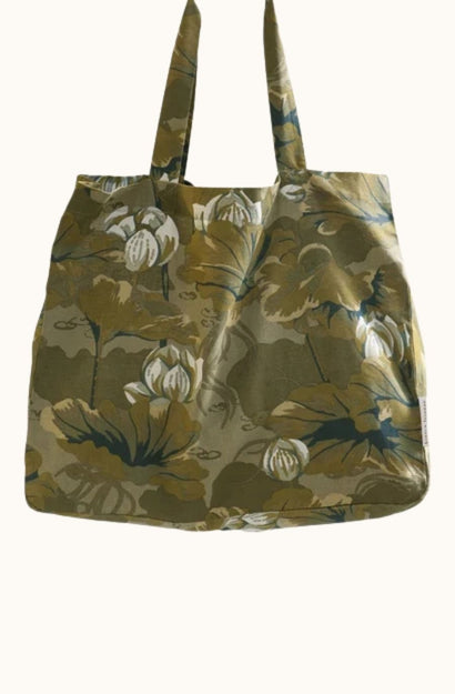 Waterlily Olive Tote Bag