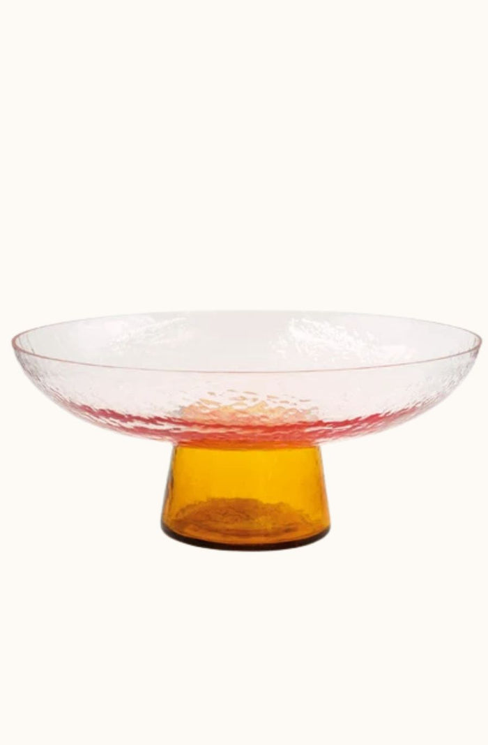 Pedestal Bowl - Rose/Amber