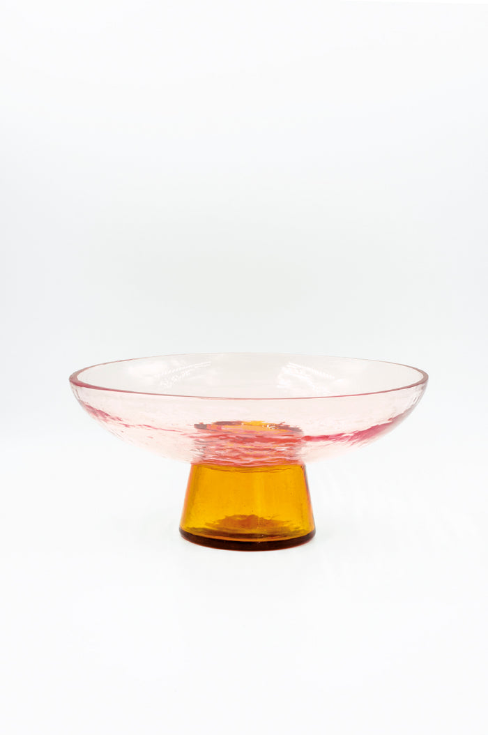 Pedestal Bowl - Rose/Amber