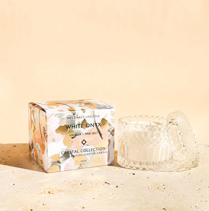 Candle - White Onyx - Vanilla + Pink Salt
