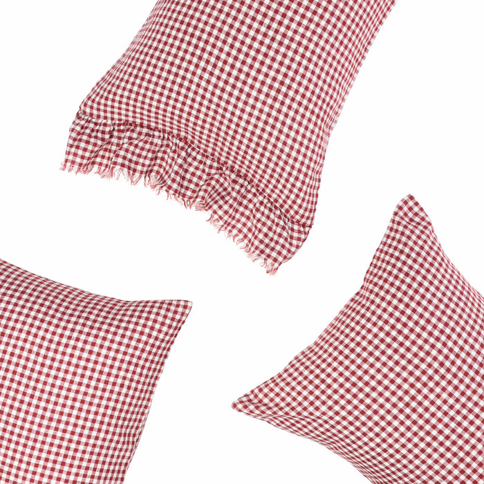 Mulberry Gingham Ruffle Pillowcase - Set of 2