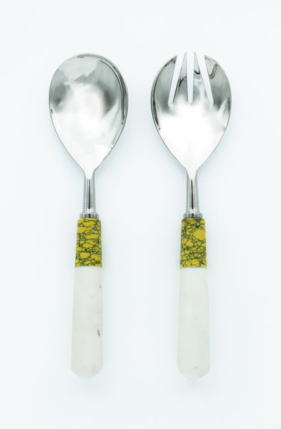 Salad Servers - Ochre/Ivory