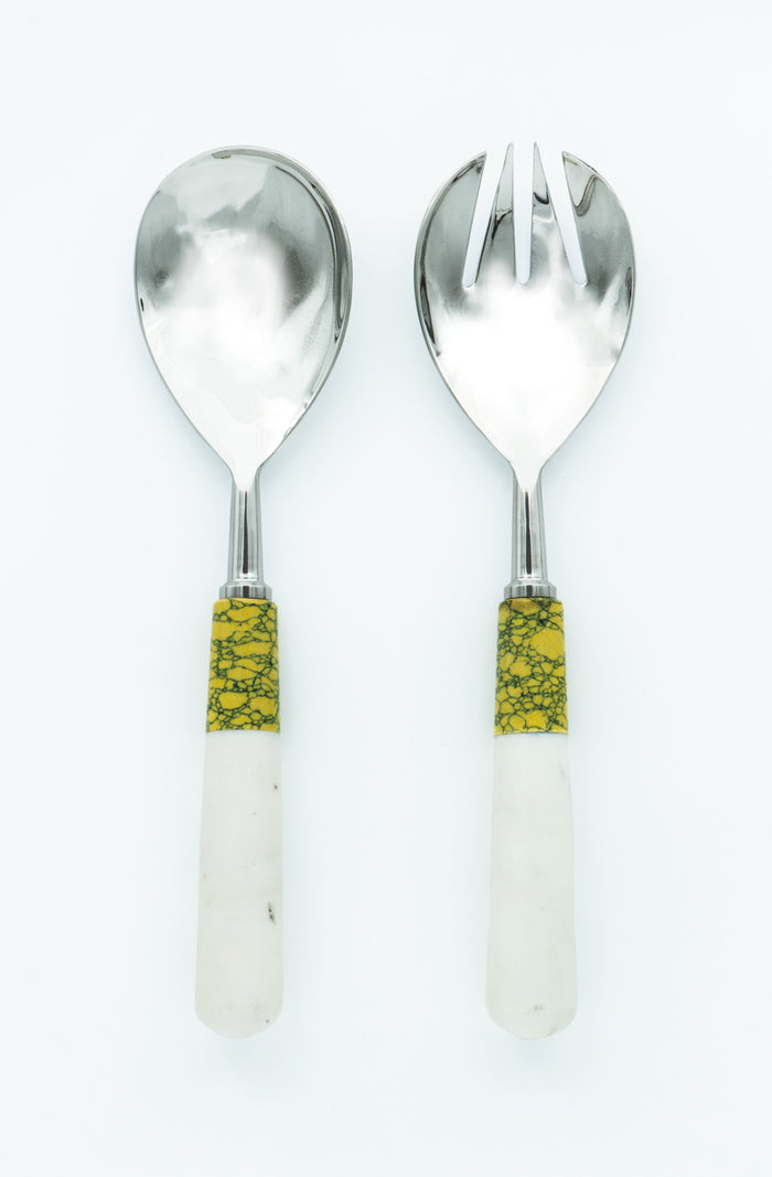 Salad Servers - Ochre/Ivory