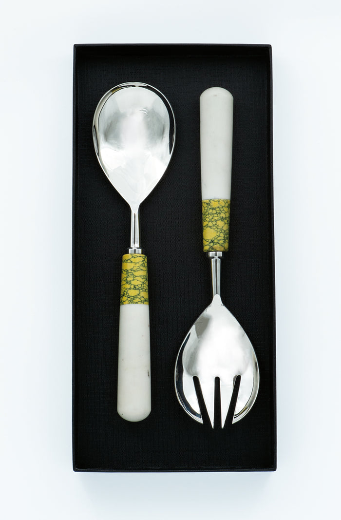 Salad Servers - Ochre/Ivory
