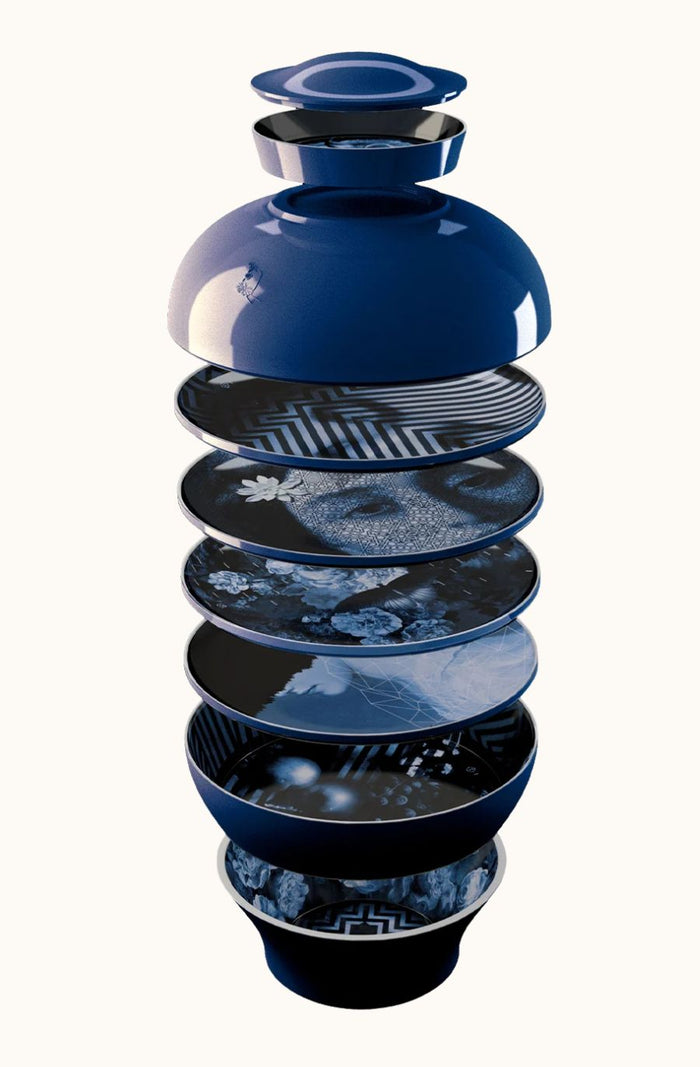 Yuan Stackable Dishes - Osorio Bleu Nuit