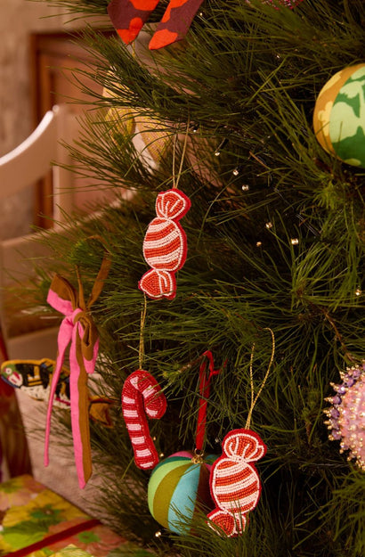 Bon Bon Pink Beaded Christmas Decoration