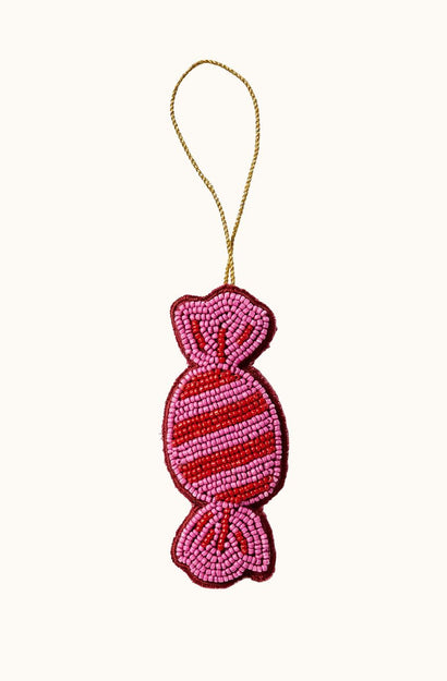 Bon Bon Pink Beaded Christmas Decoration