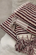 Burgundy Stripe Bath Towel