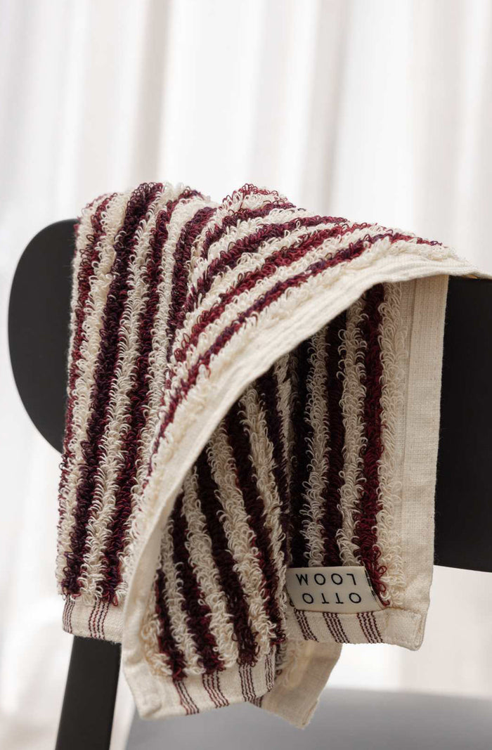 Burgundy Stripe Face Cloth