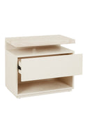 Float Marble Bedside Table - Travertine/Shell