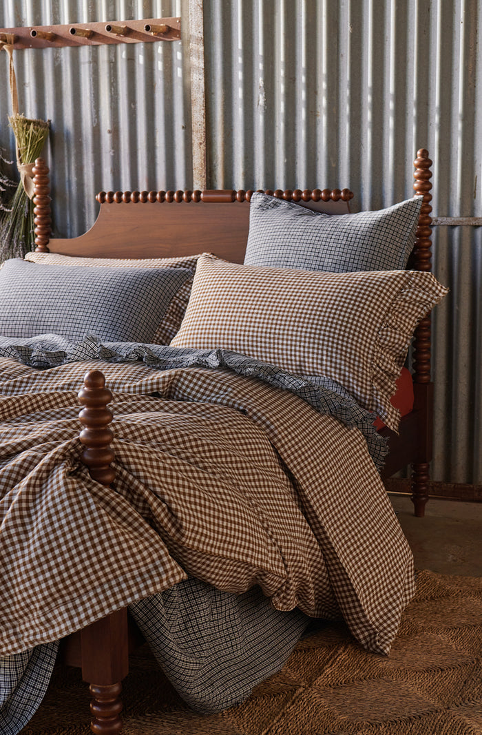 Gumnut Gingham Ruffle Pillowcase - Set of 2
