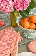 Herbs Pink Peach Oven Mitt