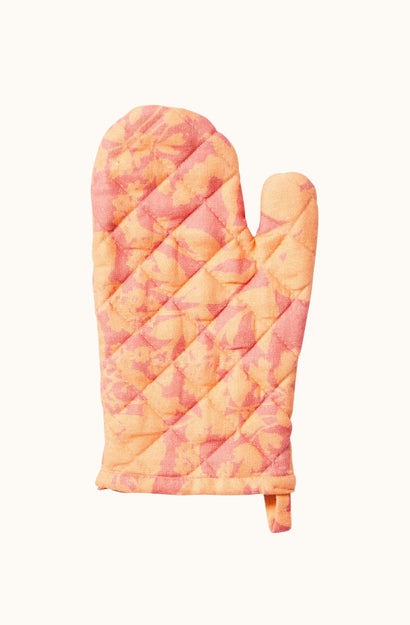 Herbs Pink Peach Oven Mitt