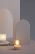 Glass Candle Hurricane Champagne Pack of 2
