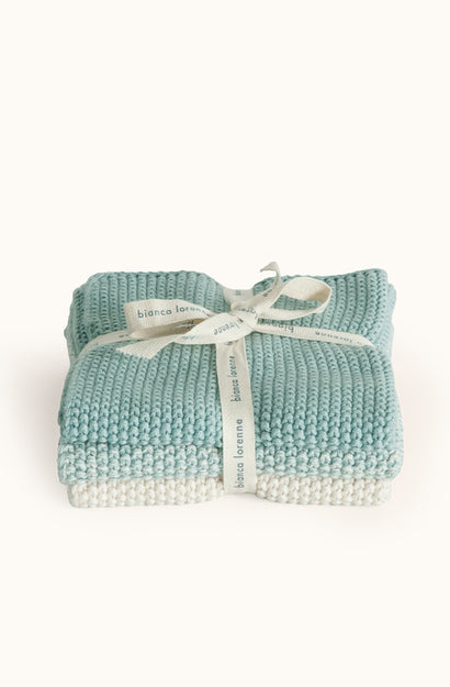Lavette Duck Egg Washcloths - Set of Three