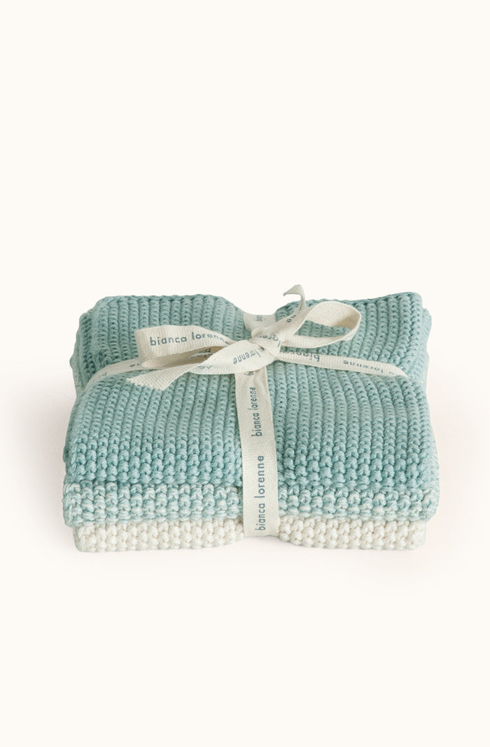 Lavette Duck Egg Washcloths - Set of Three