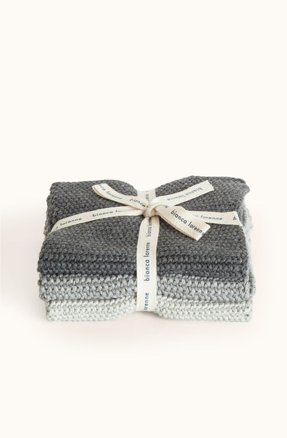 Lavette Grey Washcloths - Set of Three