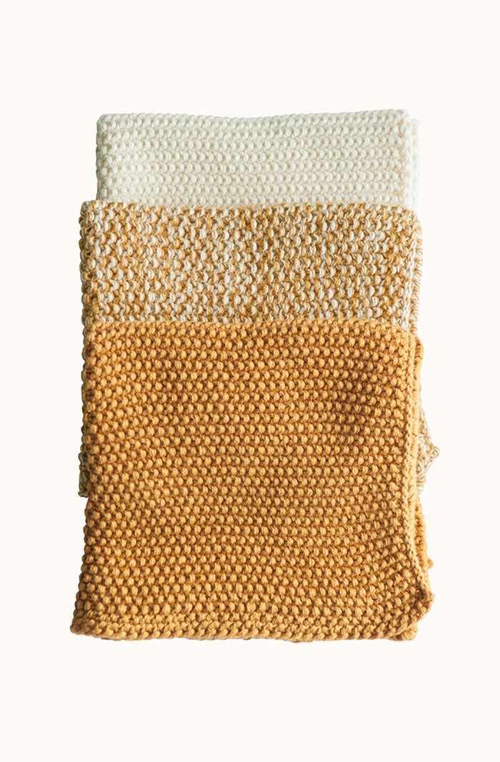 Lavette Ochre Washcloths - Set of Three