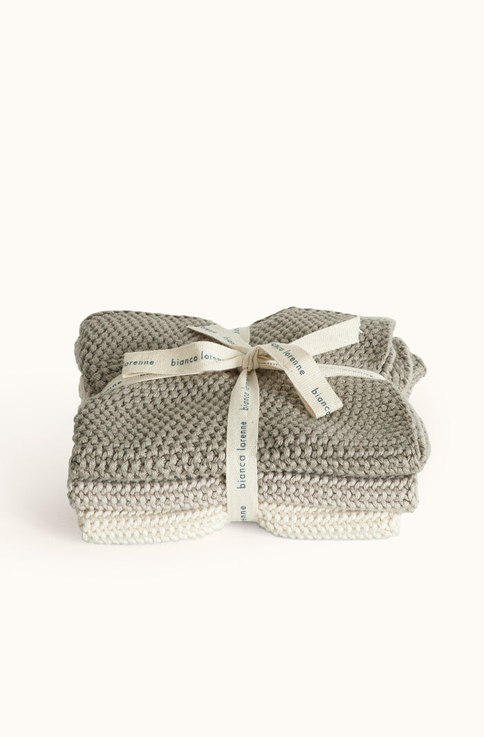 Lavette Taupe Washcloths - Set of Three