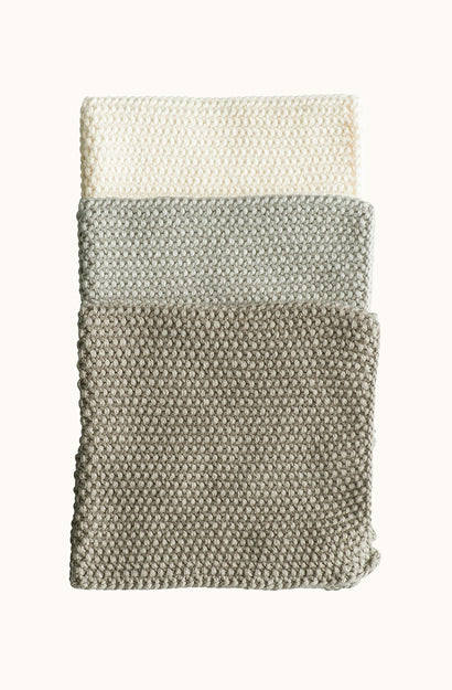 Lavette Taupe Washcloths - Set of Three