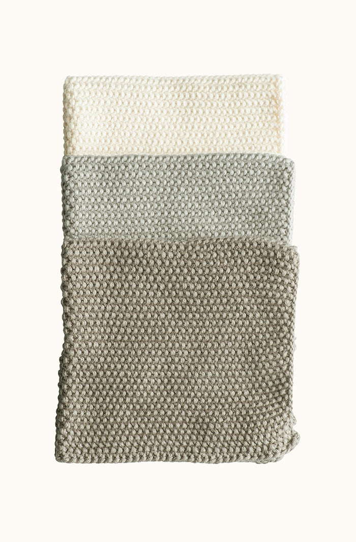 Lavette Taupe Washcloths - Set of Three