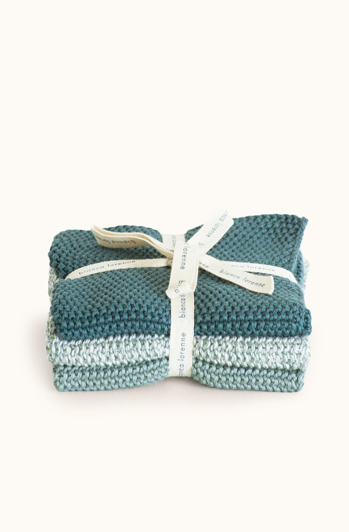 Lavette Teal Washcloths - Set of Three