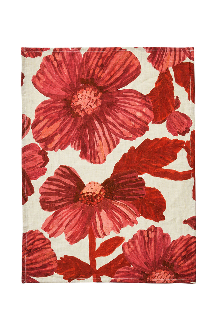Leon Cerise Tea Towel
