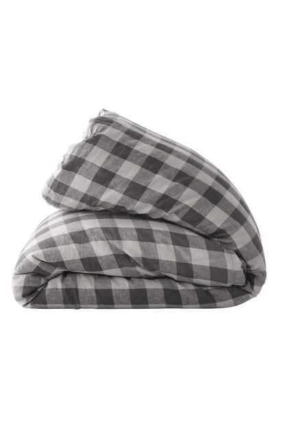 Licorice Gingham Duvet Cover