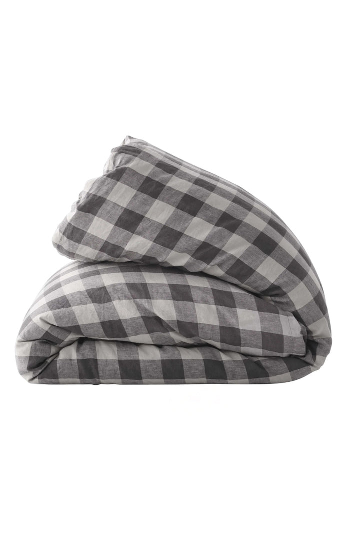 Licorice Gingham Duvet Cover