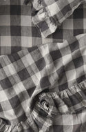 Licorice Gingham Ruffle Flat Sheet
