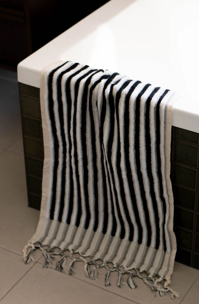 Black Stripe Bath Mat