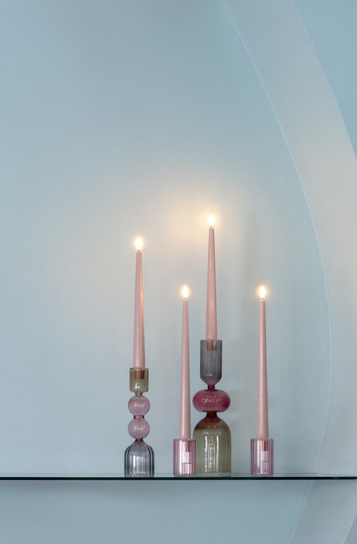 Taper Candle Light Rose Pack of 2