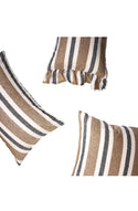 Taupe Stripe Ruffle Pillowcase - Set of 2