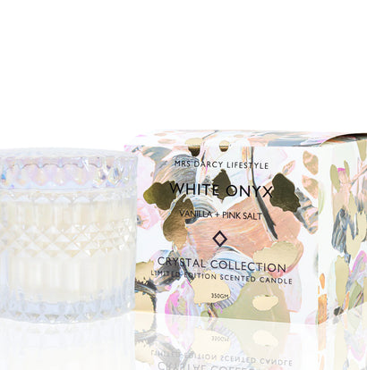 Candle - White Onyx - Vanilla + Pink Salt
