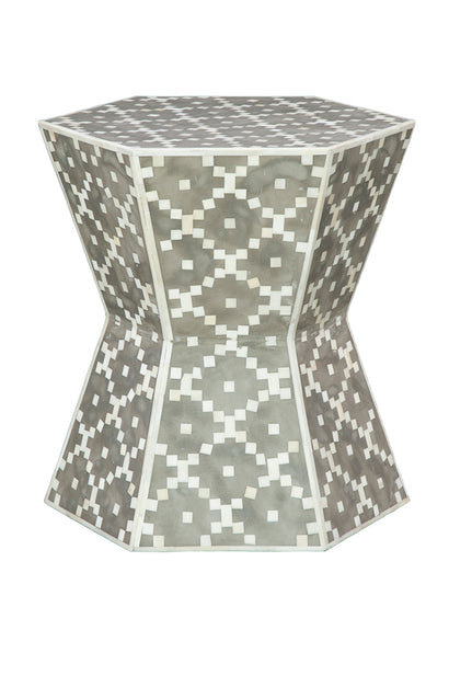 diamond bone inlay grey and ivory