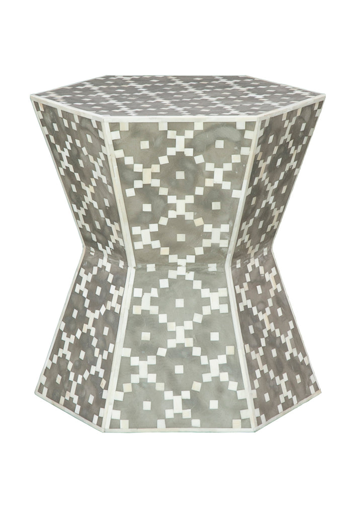 diamond bone inlay grey and ivory