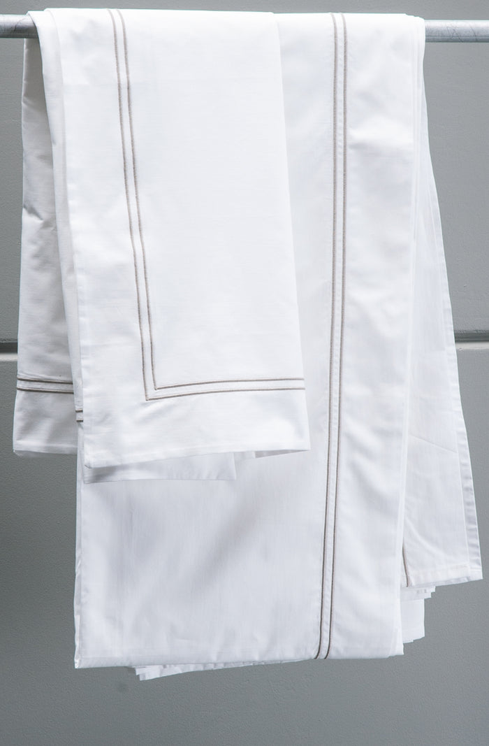 livorno white with taupe stitching eurocase