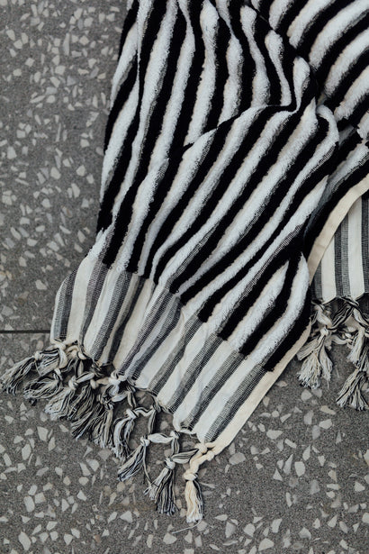 Black Stripe Bath Towel
