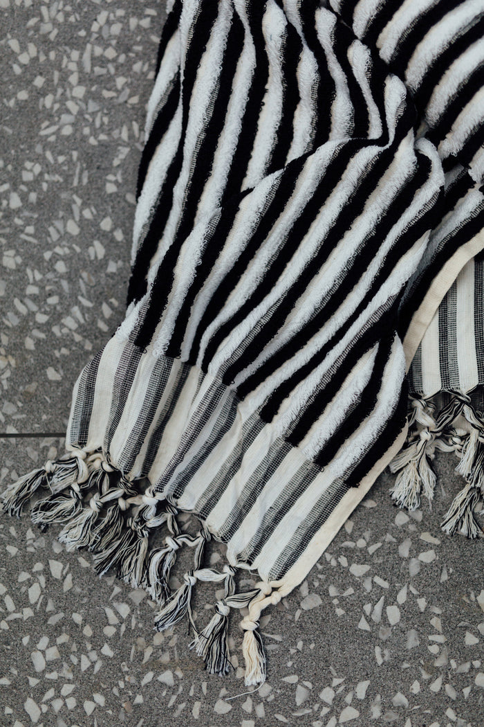 Black Stripe Bath Towel