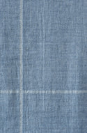 Herringbone Denim Blue Check Linen