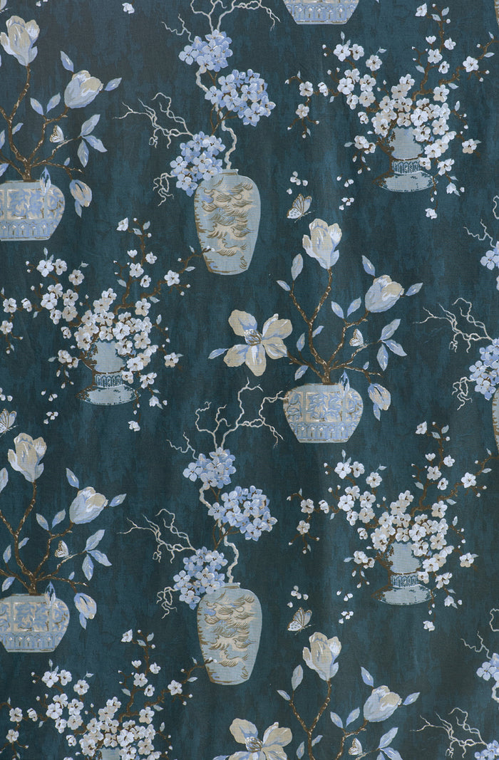 Ikebana Teal Fabric